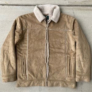 Vintage Whispering Smith Faux Tan Suede Shearling Style Jacket